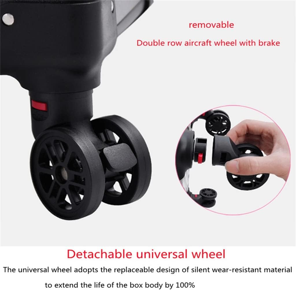 Beauty Makeup Barber Box Wheel Black Aluminum Box Light and Barber Box Trolley Cosmetics Tool Box(*35 * 25 * 73cm)