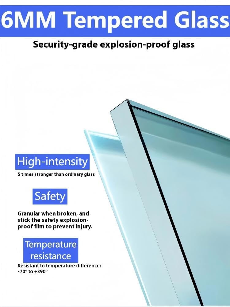 Single Sliding Shower Door, 56-60" W x 72" H Glass Panel, 1/4" (6mm) Clear Tempered Glass with Safety Explosion-Proof Film, Aluminium Alloy Matte Black, Reversible Installation