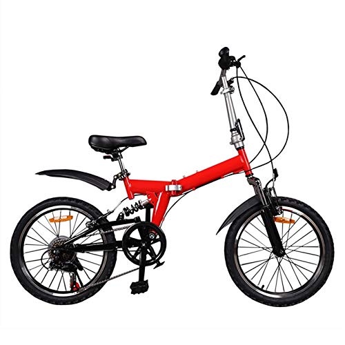Erwachsene Fahrrad 20-Zoll-Rad Falten Mountainbike Erwachsene Männer und Damen Leichte Stadt Fahrrad Stoßdämpfer V-Bremse 6-Gang