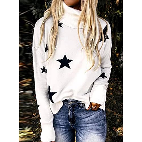 Outono inverno padrão colar de manga comprida camisola de malha