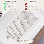 Non Slip Shower Mat - Sheepping Bathtub Mat Machine Washable Anti Slip Bath Mat for Tub, Quick Drain Tub Mat with Suction Cups for Bathroom