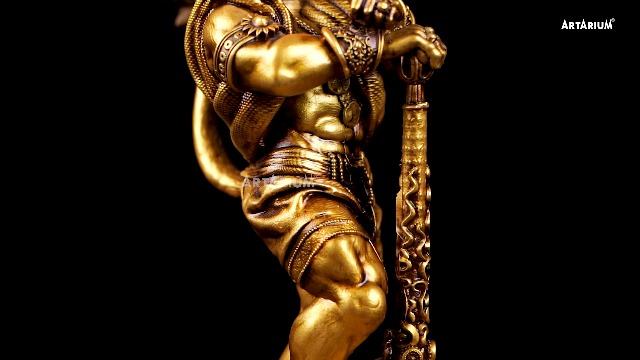 Estatua Lord Hanuman 7.5 Pulgadas de Mármol y Resina miniatura 7