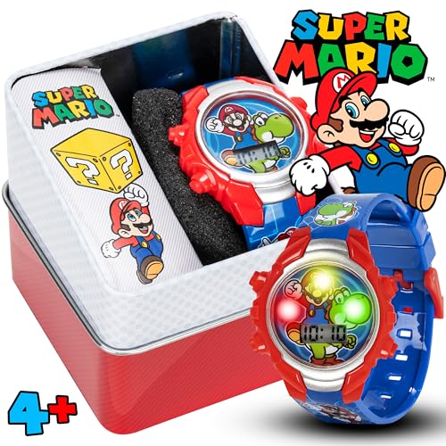 image for Accutime Super Mario Kids Digital Watch with Yoshi, LED Light Show, So