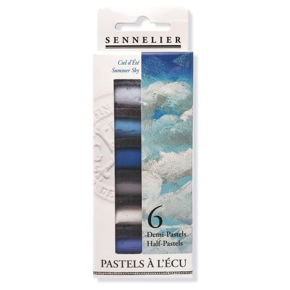 Extra-Soft Half Pastel 6 Stick Set, Set of 6, Summer Sky