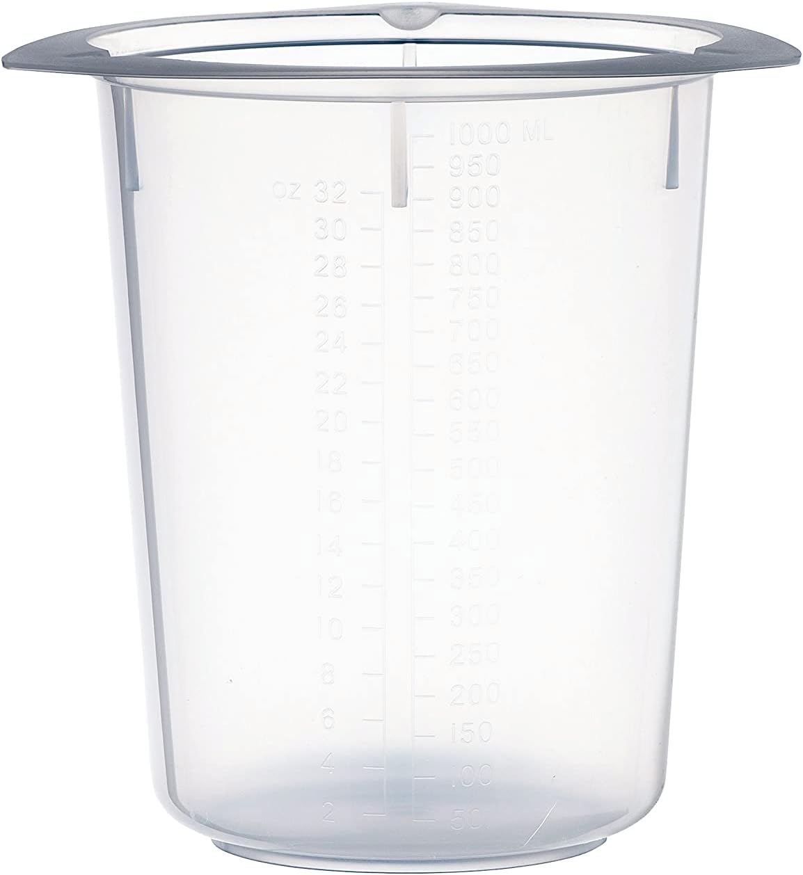 BTC1000 Polypropylene Tri-Corner Beaker, 50ml Graduation Interval, 1000ml Capacity, Pack of 100