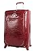 Kathy Van Zeeland Croco PVC Designer Luggage - 4 Piece Softside Expandable Lightweight Spinner Suitcases - Travel Set includes a Dowel and Shopper Bags, 20-Inch Carry On & 28-Inch Suitcase (Burgundy)