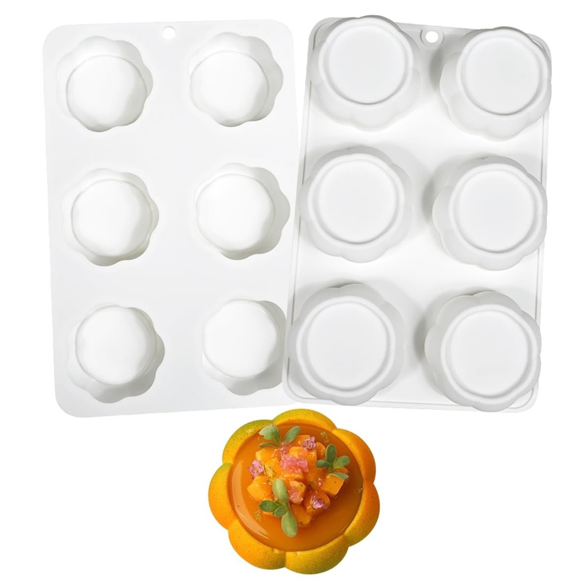 mostsom Mousse Cake Mold Dessert Silicone Mold Chocolate Jelly Baking Tools Cake Decorating Tool (H_ Flower)