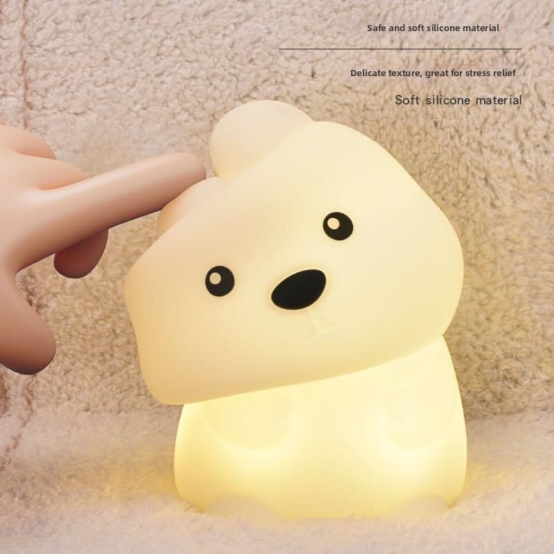 Luce notturna intelligente con controllo touch, con assistente vocale, lampada LED RGB multicolore per la cameretta dei bambini, lampada da tavolo portatile dimmerabile 11,5 x 10 x 7,5 cm (coniglio)