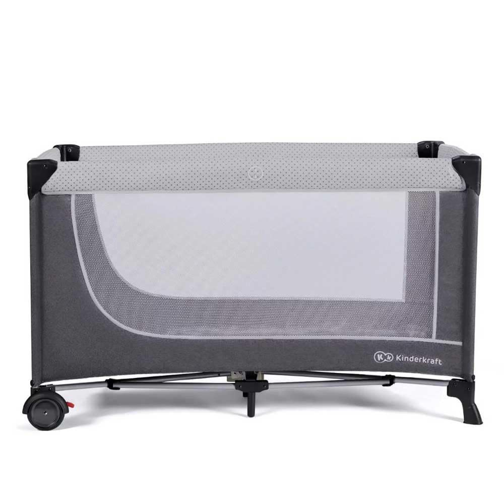 Kinderkraft LEODY Culla da Viaggio Campeggio per neonati, Lettino bambino 120 x 60 cm, Pieghevole Compatto, Borsa di Trasporto, Grigio