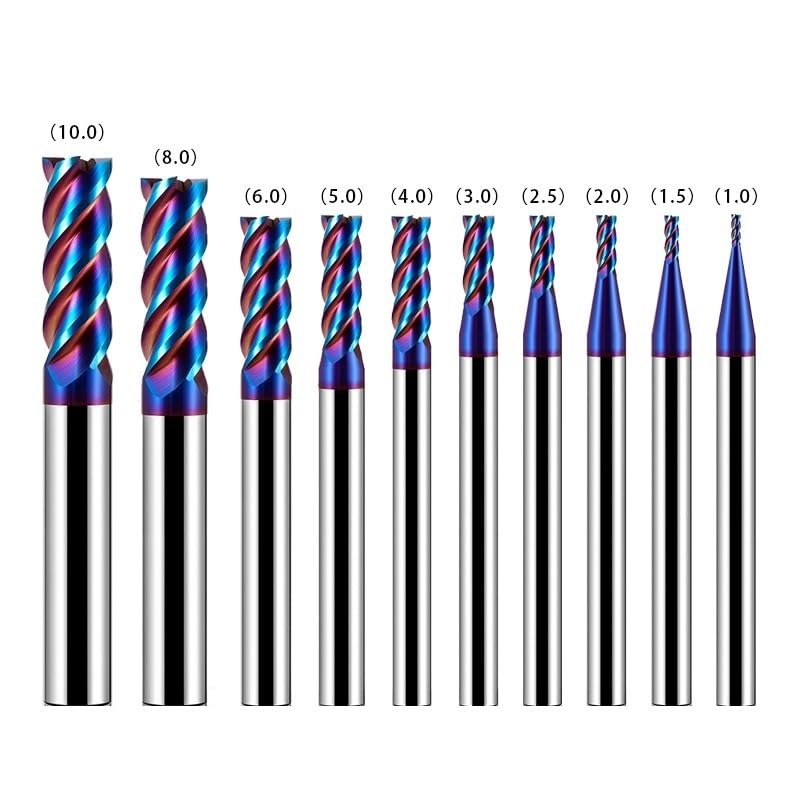 10 sztuk HRC70 4-fletowy węglik wolframu ze stali nierdzewnej niebieski Nano powłoka frez płaski CNC mechaniczne narzędzia do obróbki(6.0x15x6Dx50L)