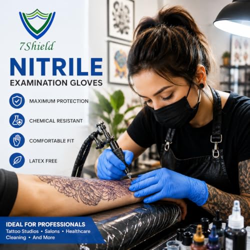 Image of Nitrile Hand Gloves| Medical & Food Grade| Disposable Powder Free for Examination |Blue CE Approved Non Sterile Powder Free, Large Size, Cobalt Blue, Chemical Resistant (Pack Of 50)