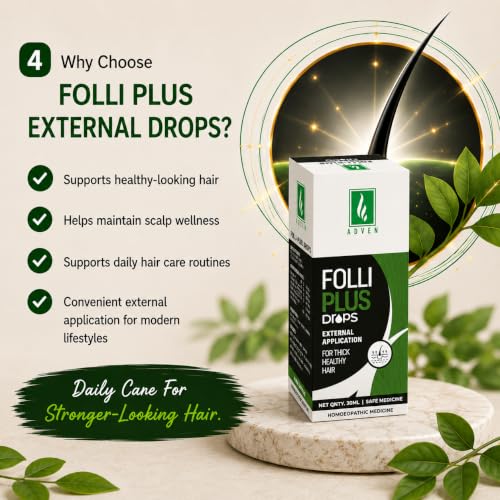 Image of Folli Plus External Scalp Vitality & Hair Root Care Drops | Homoeopathic Hair Solution for Scalp Wellness, Root Care & Routine Support | 2 x 30 ml