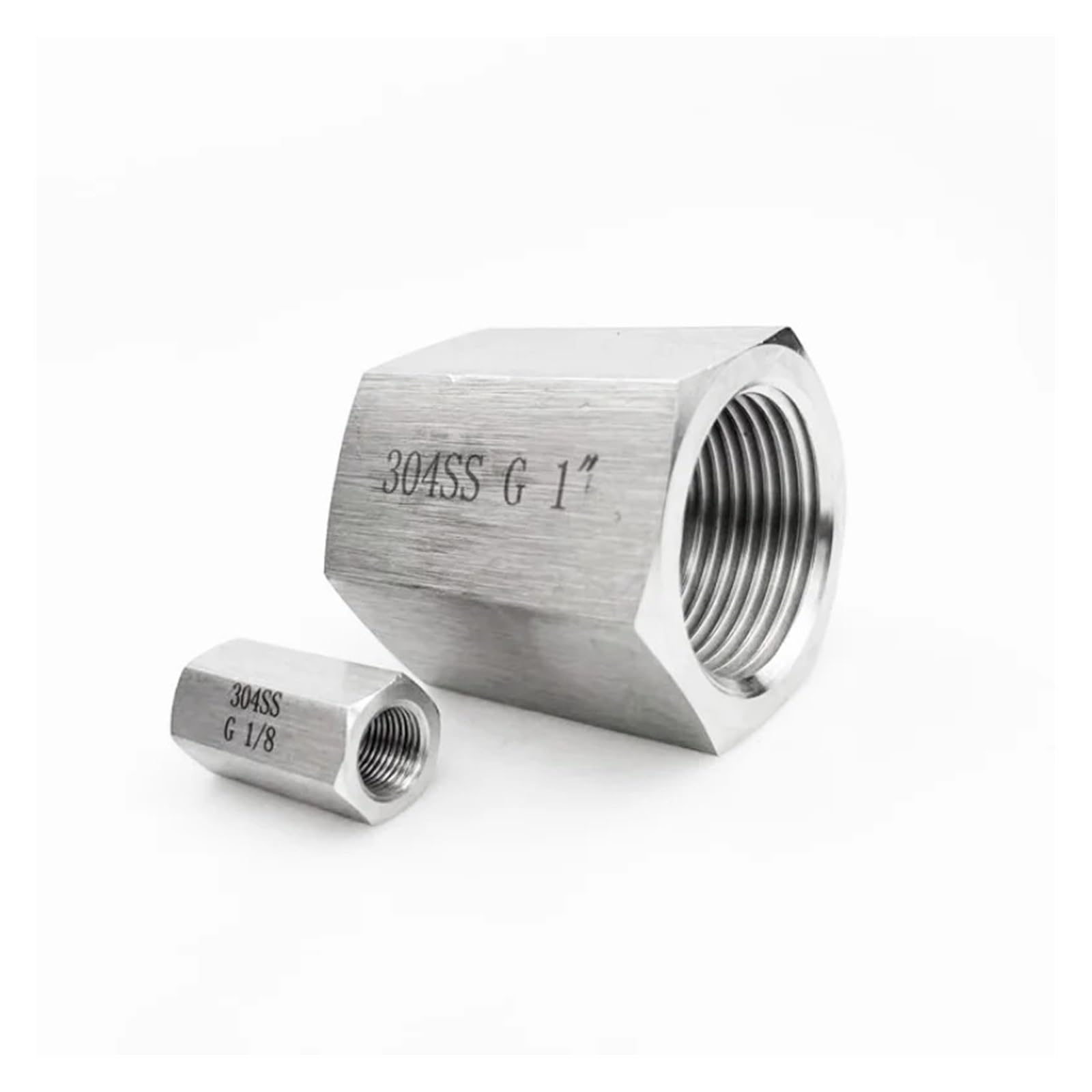 MQXFCZUX 1PC 1" BSPP Female 304 Stainless Steel High Pressure Pipe Fitting Full Hex Coupling Connector MQXFCZUX