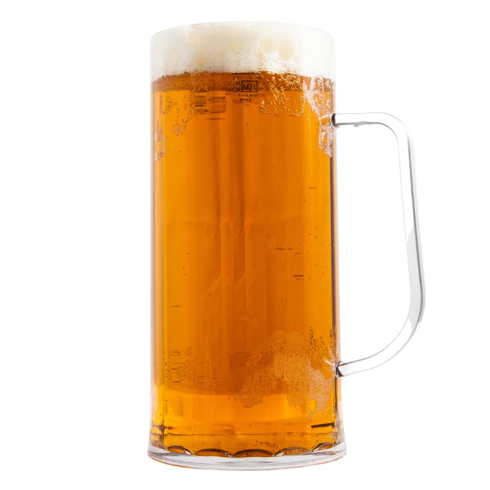 AIOS XL 2 Pint Bavarian Beer Glass/Stein/Tankard. Unbreakable Polycarbonate Plastic