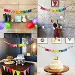 Pre-Strung Happy Birthday Banner - Felt Ball Garland - Reusable HAPPY BIRTHDAY Garland, Rainbow Party Decorations, Personalized Holiday Sign for Party Decor, Kids Room Decor, Photo Prop (Rainbow) - Image 5
