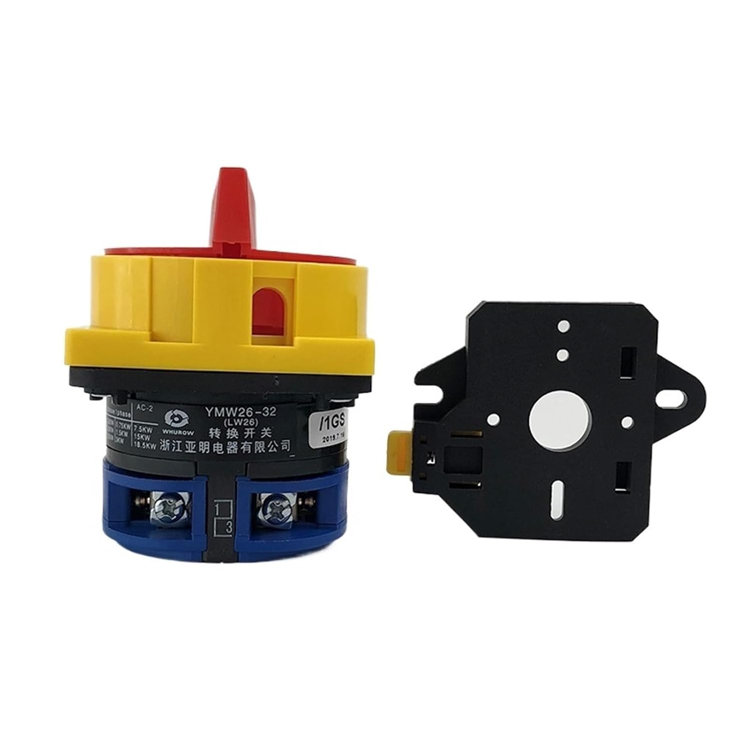 32A DIN Rail Mounted Changeover Rotary Cam Switch LW26GS-32/1 Rotate Power Cut-Off Knob Isolation 2 Positions Pole