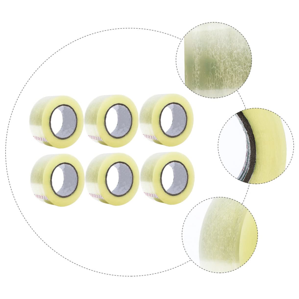 Tofficu 6rotoli Nastro Adesivo Per Imballaggi Silenzioso Di Nastro Per Pacchi Versatile e Pratico Per Ufficio Casa e Laboratorio