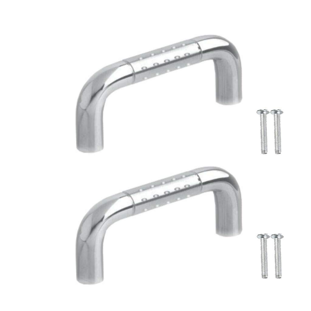 Sun Shield Steel Drawer Handle | Wardrobe Handle | Door Handle D Dot with Screw (3 Inch, Chrome Finish) - 2 Pcs, Stainless Steel, Pull Handle-image-8