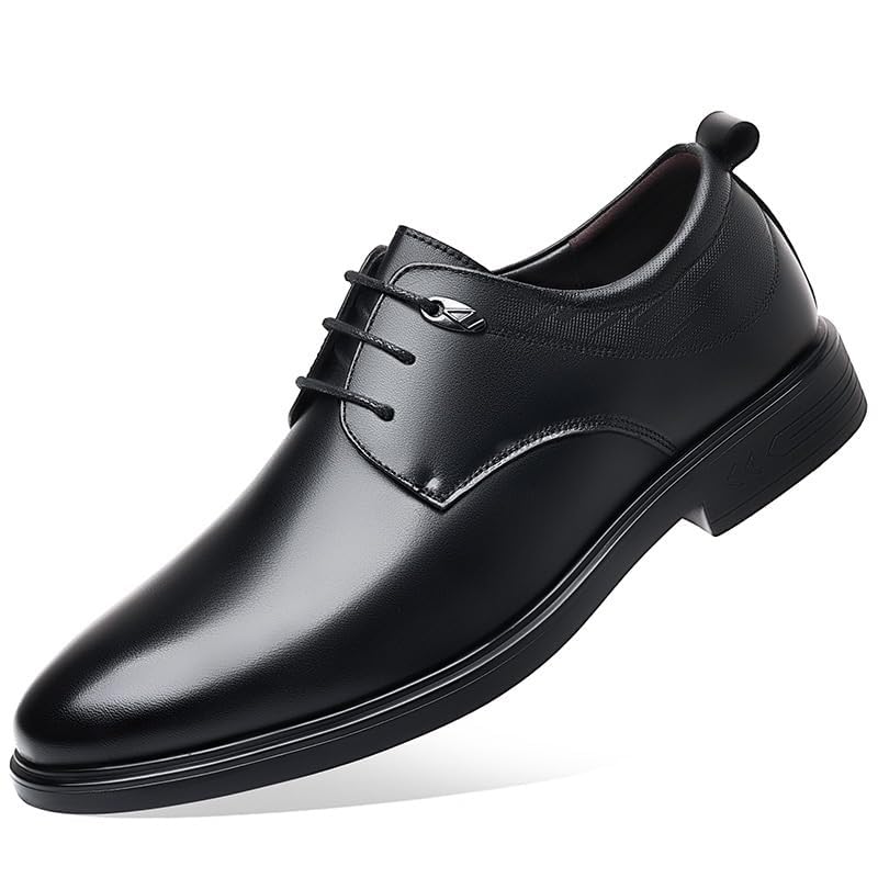 Mens Low Heel Derby Oxfords Shoes for Men, Lace-up Comfort Oxford Dress Formal Wedding Gentleman Shoes