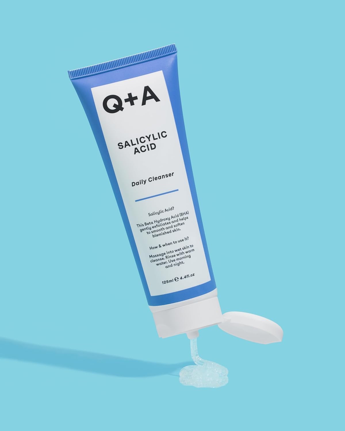 Q+A Salicylic Acid Daily Cleanser Exfoliating Face Wash for Clear Skin, Targets Breakouts & Pore Congestion, Hydrating with Betaine & Allantoin, Vegan & Cruelty-Free, Made in UK, 125ml - Image 3