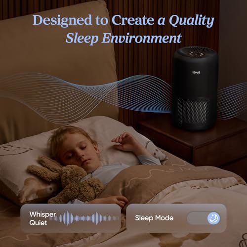 Image of LEVOIT Air Purifier for Home Allergies Pet Hair in Bedroom, Covers Up to 1073 ft by 56W High Torque Motor, AHAM VERIFIDE, 3-in-1 Filter with HEPA Sleep Mode, Remove Dust Smoke Odor, Core300-P, Black