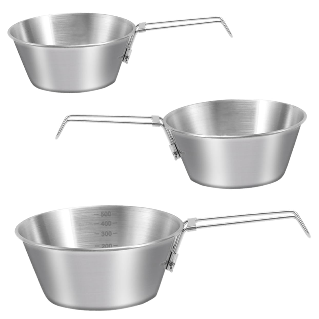Toyvian 2 ensembles Bol Pliable En Acier Inoxydable Vaisselle De Camping Pliable Randonnée Portable Empilable Cuisine Camping Pliable Extérieur Compact Ustensiles 3 pièces * 2