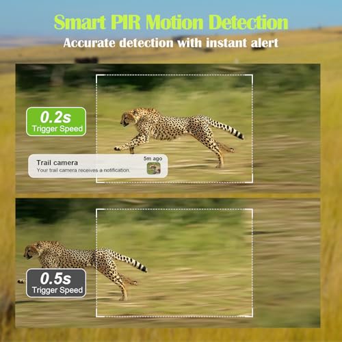 Trail Camera 2 Packs,Cellular Trail Camera Built-in 4G LTE SIM Card,5W Solar Powered,IP65 Waterproof, 2.7K Live View 4G Game Camera,Night Vision Motion Activated,0.2s Trigger Speed - Image 7