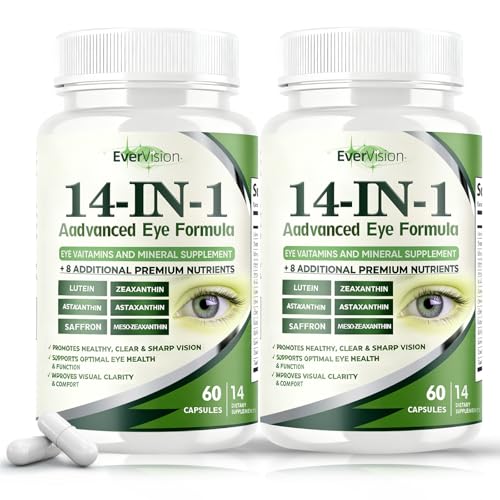 Evervision 14 in 1 Advanced Eye Formula Eye Vitamin and Mineral Supplement 60 Capsules -2PCS