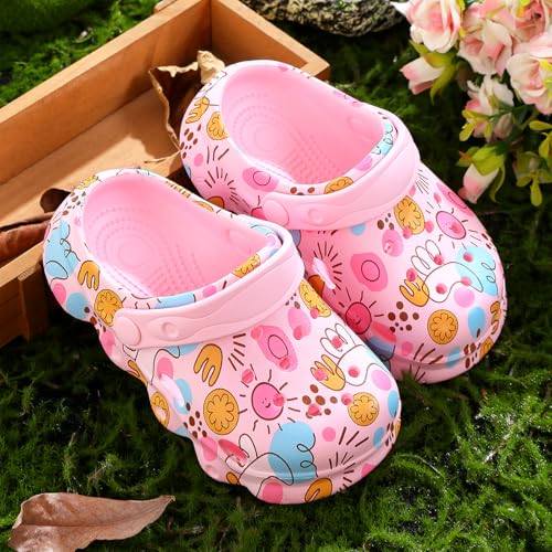Image of Toddler Clogs for Girls Lightweight Kid Garden Clogs Breathable Slip-on Slides Sandals Slippers Children's Beach Water Shoes (taiy Fen, 28)