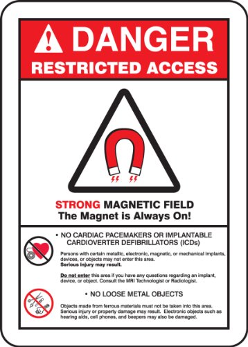 Autocollant danger champ magnétique puissant signalétique vinyle