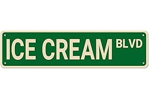 Ice Cream Blvd Street Sign: A Sweet Treat for Your Home Décor!