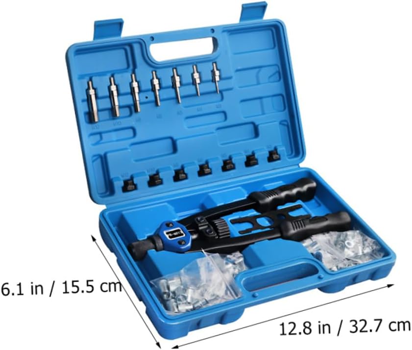 LIFKOME 140pcs Rivet Nut Tool Kit with Hand Rivet Setter Threaded Nut Insert Installation Set M3 to 12mm for Automotive and Bicycle Repair