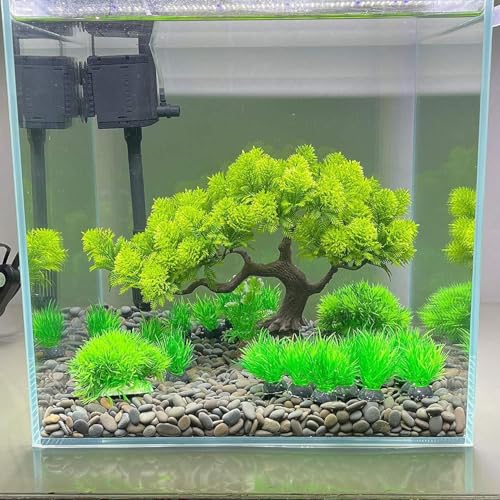 Simulation décorations de poissons verts pour décor de réservoir - 3