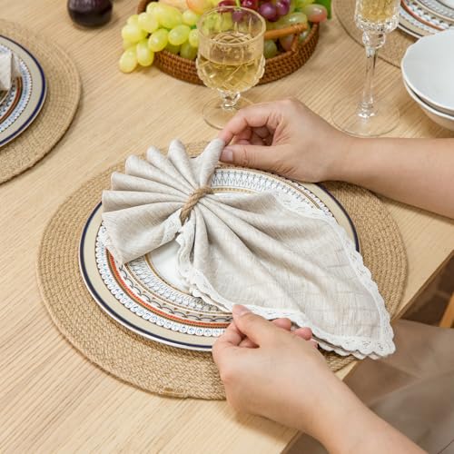 Servilletas de Tela Beige 18x18 Pulgadas Pack x4 miniatura 7