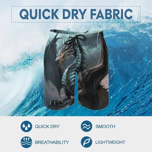 Men's Swim Trunks Quick Dry Board Shorts with Pockets Beach Shorts Cool Dragon Bathing Suits for Men3