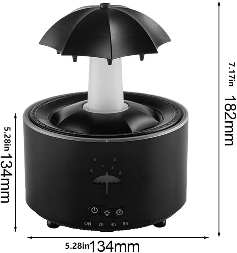 Humidificateur Parapluie Rotatif Avec LED 7 Couleurs - 300 Ml, Télécommande - Pour Chambre, Salon, Aromathérapie