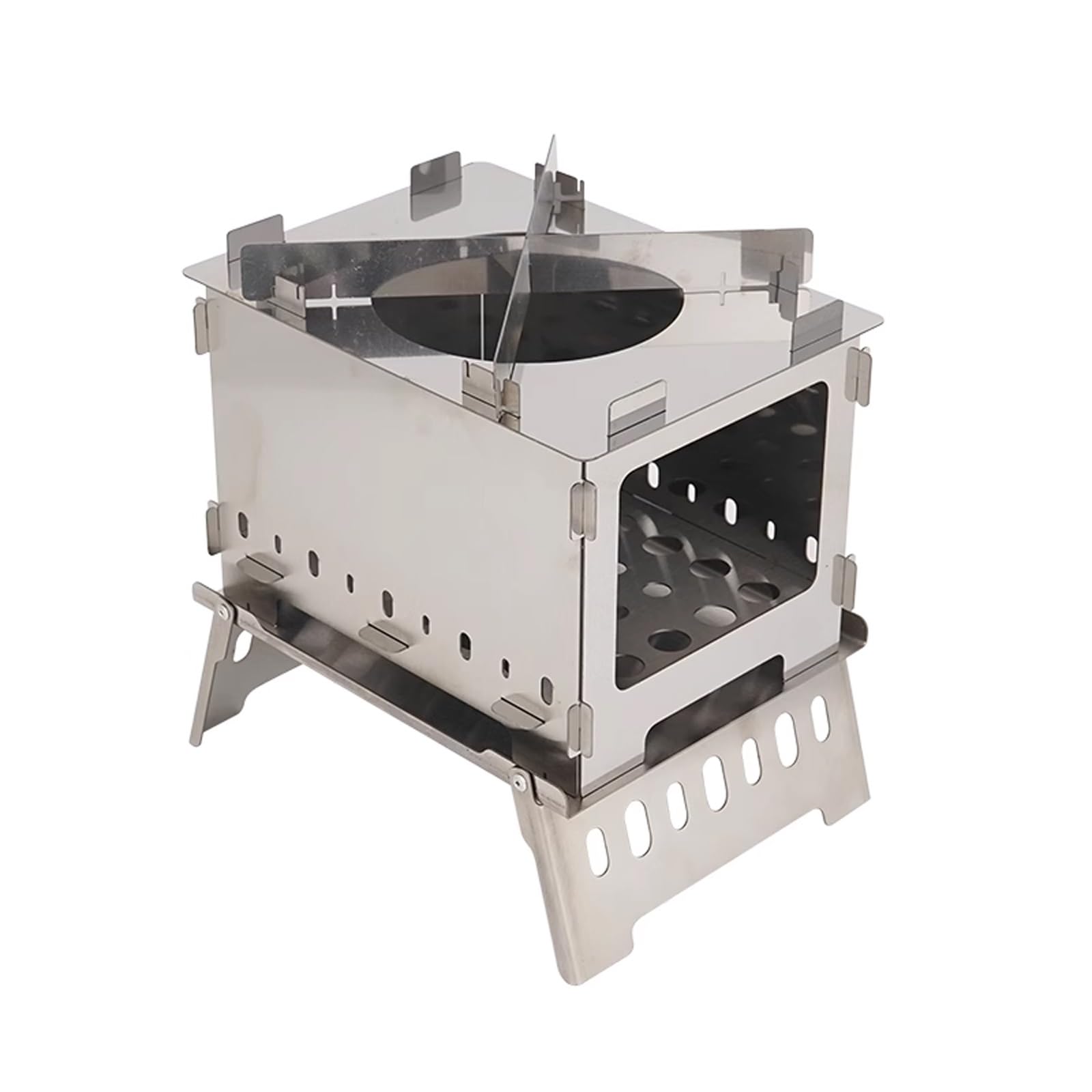 Cucine da Campeggio Realizzato in Acciaio Inox 430 Include Griglia Mini Barbecue Portatile Carbonella Gambe Pieghevoli Adatto per Attività All'aperto e Campeggio