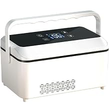Portable Travel Cooler Box with LED Display, Constant Temperature Storage Case, USB & Car Power, Outdoor & Home Use Dual Layer Triple Battery