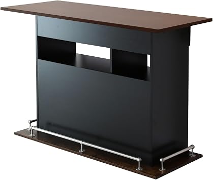 DORIS Doris Bar Counter Kitchen Counter Bar Table Home Bar Counter with Storage Width 120cm with Storage Shelf Stylish Vintage Black Duberry 120cm 17182