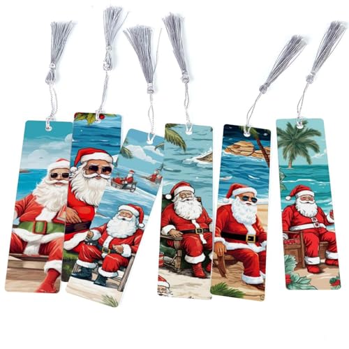 Marque-pages Père Noël plage : le cadeau idéal pour enfants, femmes et lecteurs