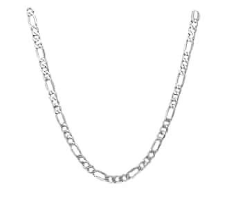 Amazon.com: 14K White Gold 2.25mm Flat Figaro Chain Necklace