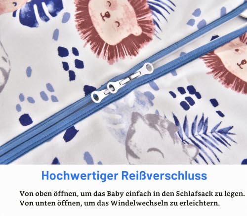 Chilsuessy Baby Sommerschlafsack mit Füßen 0.5 Tog Kleine Kinder Schlafsack mit Beinen Unwattiert 100% Baumwolle Schlafstrampler für Jungen… – Ansicht 3
