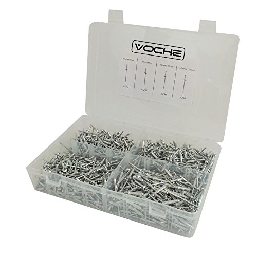 Voche® 1000 Pc Assorted 3.2mm Blind Rivet Set with Storage Box