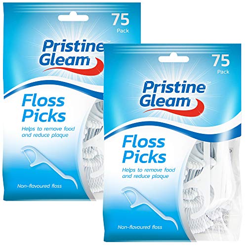 150pk Dental Floss Sticks | Tooth Floss Picks Made from Premium Polymer Threads | Easy to Use, Durable & Portable Flossing Harps by Pristine Gleam