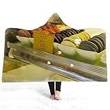 ❤ 【Diferenciar manta】:  mantas para niños adultos, HD 3D captura imprimible manta con capucha grande para adultos para adultos,  patrón de acuarela de sueño,Superficie deslizante brillante, bastante gruesa y duradera.
