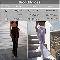 Durchsichtige Unterhose für Damen, Hose mit hoher Taille und weitem Bein, durchsichtige Strandhose, Bikinihose, Badeanzug, sexy Rüschen, transparente Schlaghose für Party, Rave, Performance-Kostüm – Ansicht 3