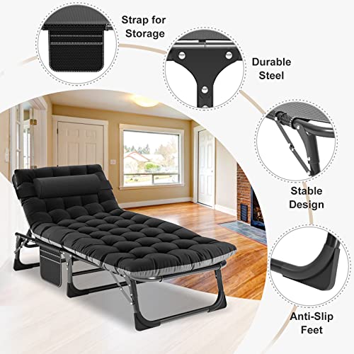 image for ABORON Camping Cot for Adult Extra Wide, Heavy-Duty 1200D Oxford Cot f
