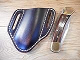 Pancake Custom Leather Knife Sheath fits a Buck 110/112 Left or Right Draw. Buffalo Leather. Dark Oiled