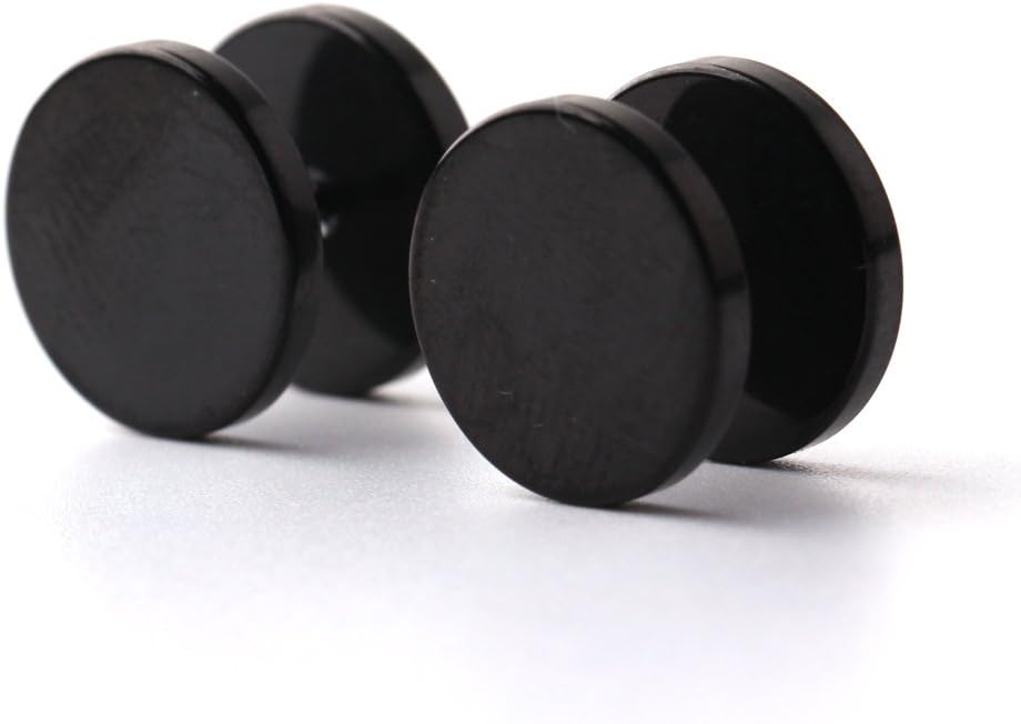 Ruifan 18G Men,Women's 3~14mm Stainless Steel Fake Screw Studs Earrings Tapers Plugs Gauges Illusion Tunnel