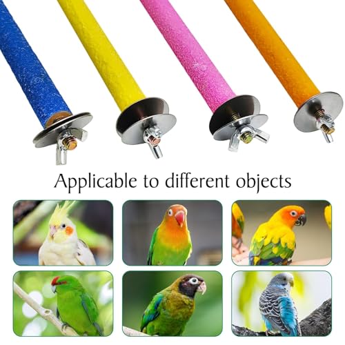 Image of Hamiledy Bird Grinding Perch for Parrots Sand Bird Perches Claw Trim Cage Perches for Parakeets Cockatiels Lovebirds Canaries Green Cheeked Conures and Similarly Sized Birds(8 Pcs 0.78 in Diameter)